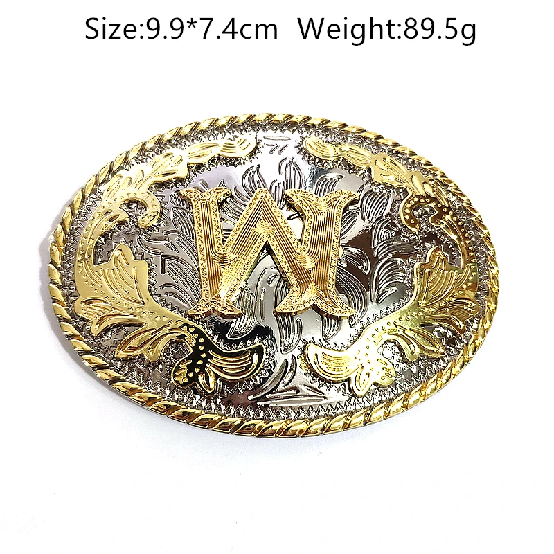 Fashion Mens Gold Floral Initial Letters W Belt Buckle Good Plating Golden Belt Buckles Suit 4cm Belts Jeans Accessories