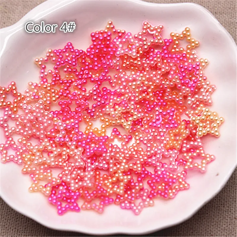 100 шт 12 мм Единорог Цвет ABS жемчуг звезда форма, кабошоны принадлежности для скрапбукинга вечерние Конфетти украшения DIY ремесло - Цвет: 4