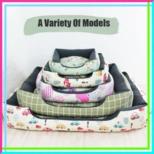 

Pet Cat Dog Bed Warm Cozy Dog House Soft Nest Dog Baskets House Mat Autumn Winter Waterproof Kennel Removable Dog Bed