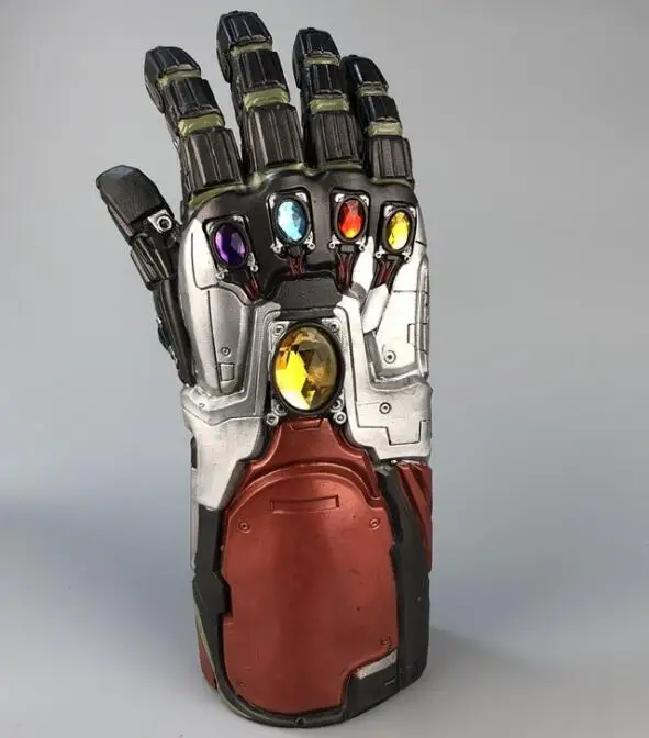 latex no Led Для Мстителей танос 4 эндгейм перчатки Таноса Led бесконечность Gauntlet Бесконечность камни войны Led ПВХ перчатки маска для детей взрослых Хэллоуин - Цвет: latex no Led