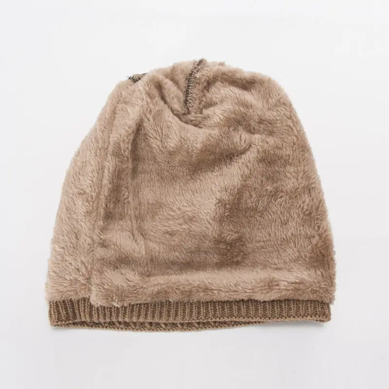 YOYOCORN Mesh small diamond plus velvet knitted men and women caps winter months windproof earmuffs unisex warm hat