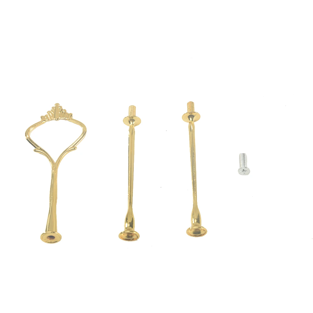 Cake Plate Support Rack Sweet Cookies Holding Stand Handle Fitting Hardware Rod Plates Holder Crown Shaped Plate Supports 3 Tier