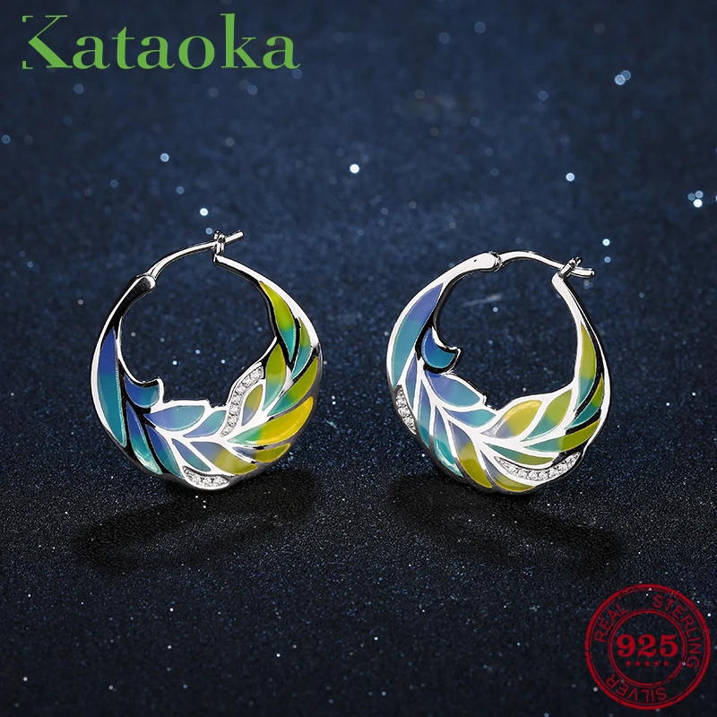 Женские серьги-Клипсы из серебра 2018 пробы с блестящими листьями фианита 925 |