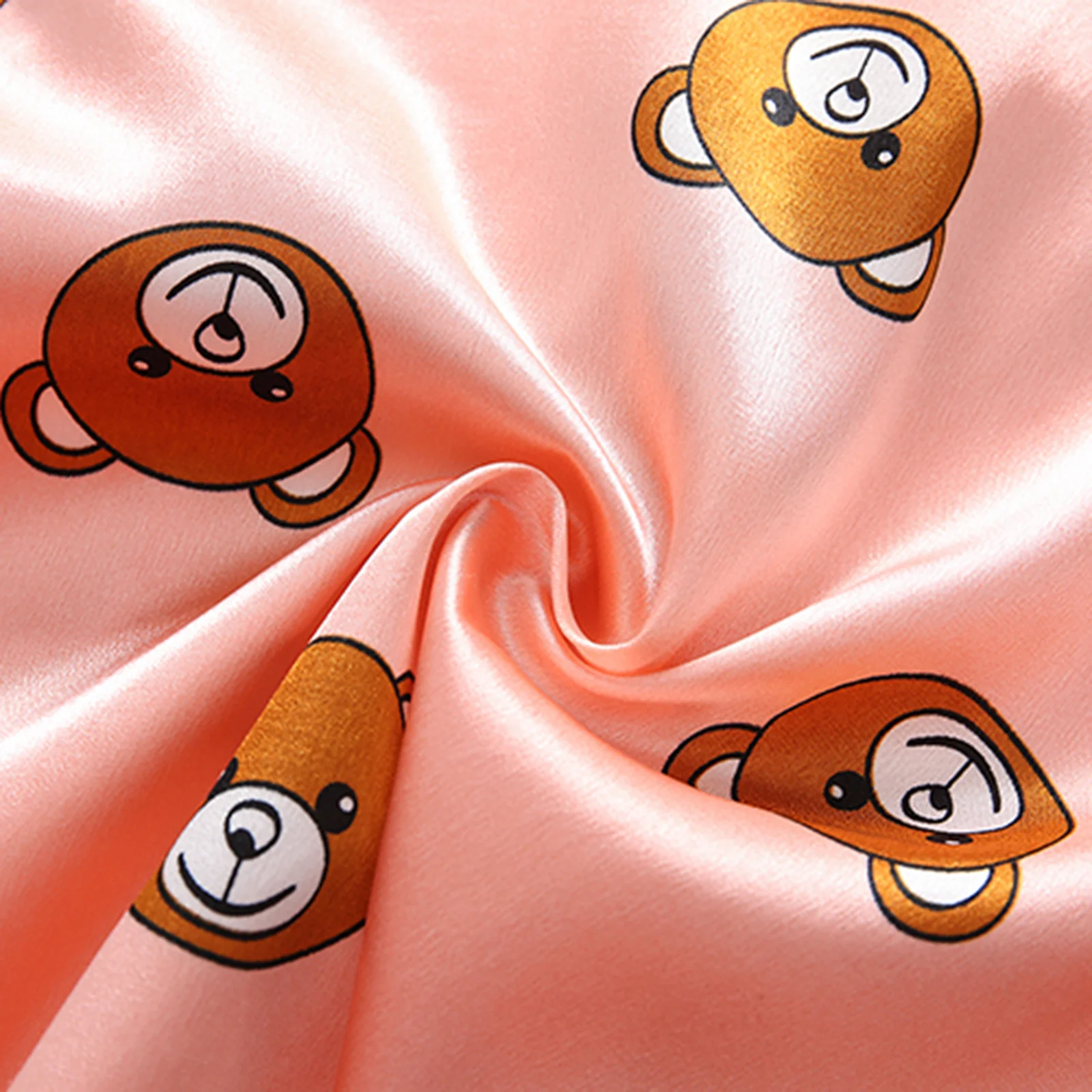 Baby Boys Girls Pajamas Set Toddler Kid Sleepwear Short Sleeve Cartoon Bear Print Blouse Tops+Shorts Clothes Silk Nightwear Sets
