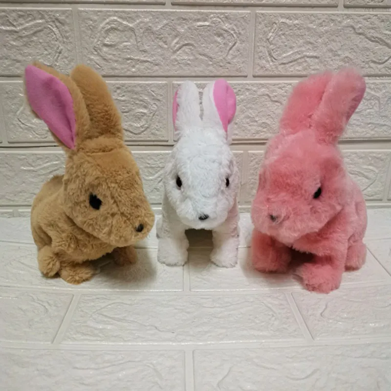 

Stuffed Simulation Animal Toy Jumping Rabbit Doll Play Electric Education Birthday Easter XMAS Gifts For Kids Children1