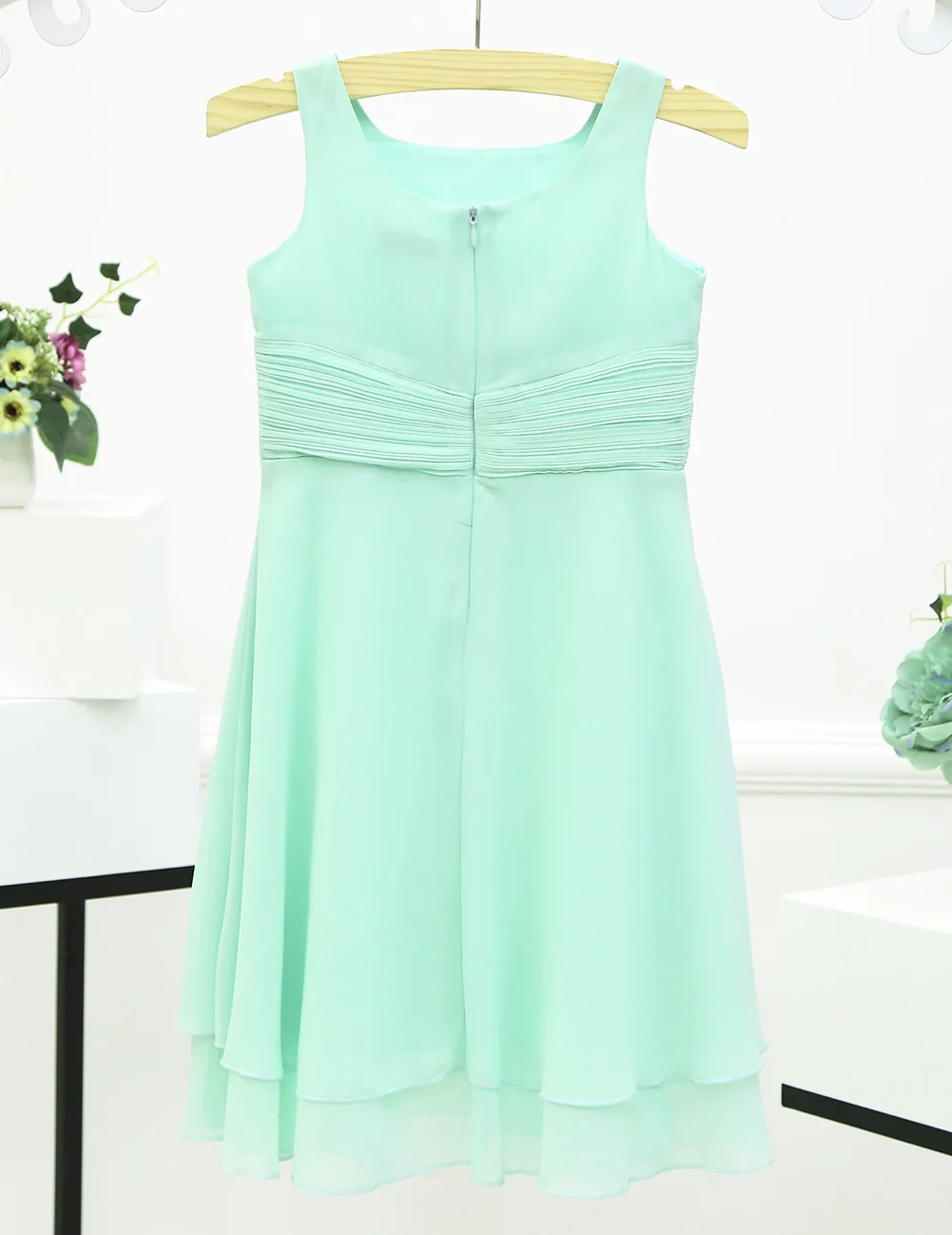 Flower Girls Dress Chiffon Knotted High-waisted Princess Dress Kids Teenager Pageant Birthday Party Vestidos Prom Dresses girls dress princess costume