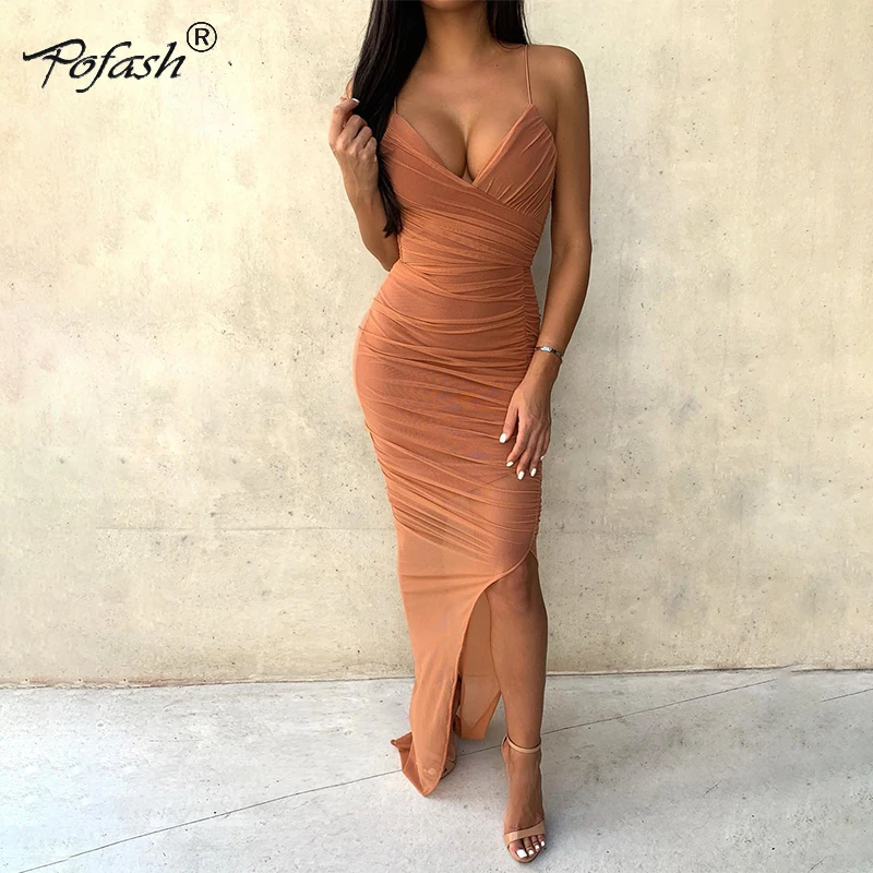 Transer Spaghetti Bodycon Dress for Womens Plus Size Printed Bandage Sleeveless Summer Simple Mini Dresses