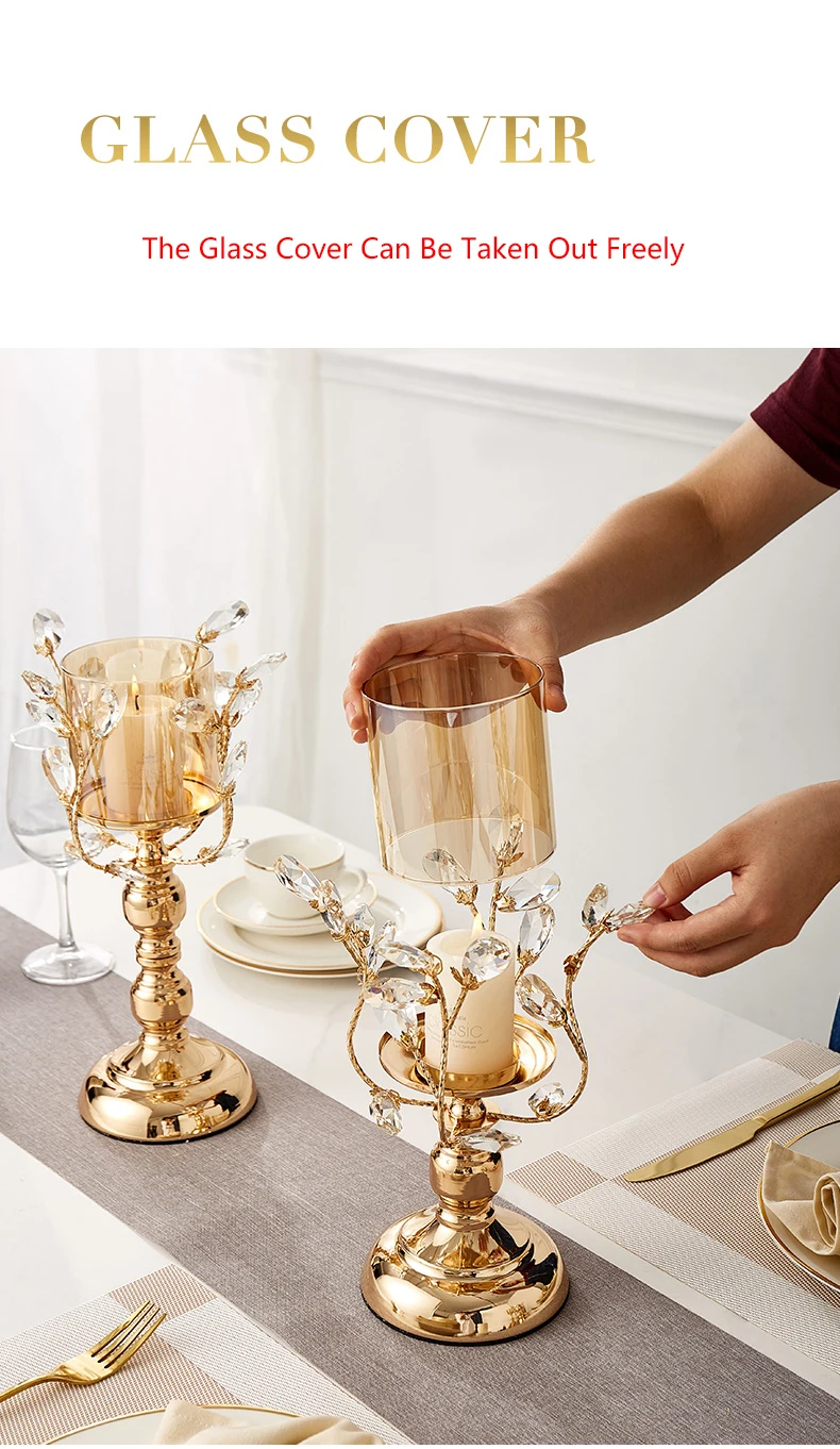 Luxury Crystal Candle Holders Metal Glass Candlesticks 2021 NEW styles Sadoun.com
