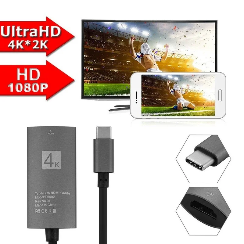 USB C к HDMI кабель type C к HDMI адаптер для MacBook для samsung Galaxy S9/S8 Note 9 для huawei P20 mate 10 USB-C HDMI кабель