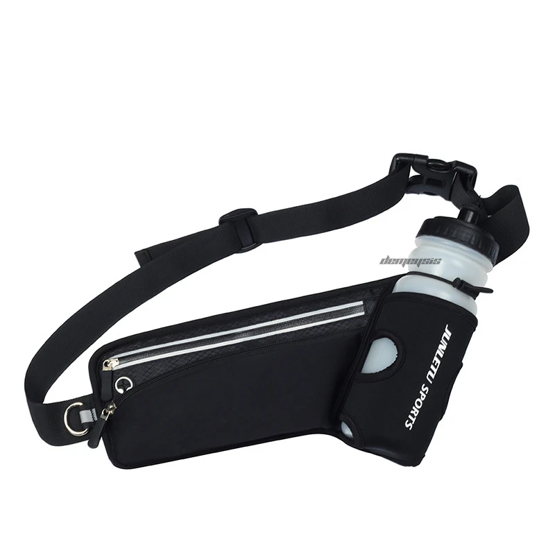 black Outdoor Running Waist Bag Waterproof Anti-theft Mobile Phone Holder Invisible Kettle Belt Belly Bag Gym Bag - Цвет: black