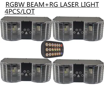 

4PCS/ REMOTE RGBW beam ligth + RG laser light KTV private room lamp professional dj equipment