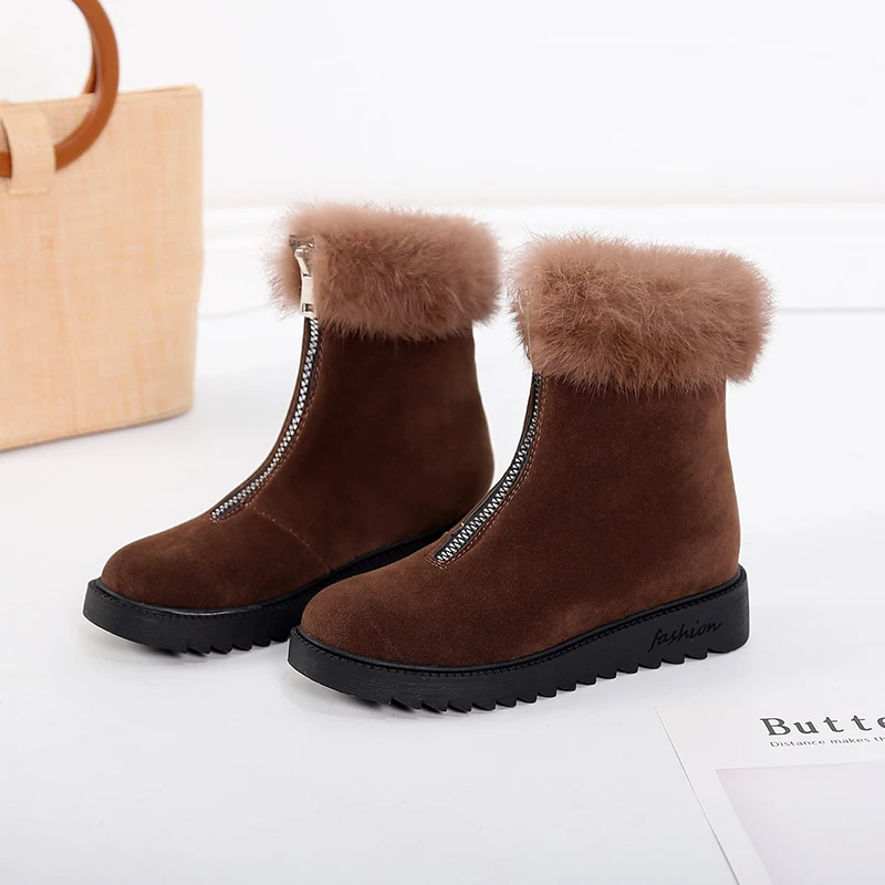 

Ugged Women's shoes 2019 new winter models net red with the snow boots female short tube warm plus velvet Northeast cotton shoes
