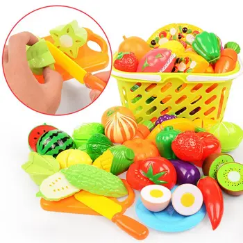 

24Pcs Fruits Vegetable Food Plastic Cutting Set Kid Pretend Play Educational Toy K92D