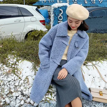 

2019 New Lambswool Short Winter Coat Women Thicken Fur One Faux Fur Coat Granular Velvet Hairy Jacket Women Teddy Coat Jacket