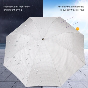 

Paradise Triple Folding Rain Sun Umbrella 8-Rib Windproof Waterproof UPF 50+ UV Protection Umbrella UVA Coating for Women Men