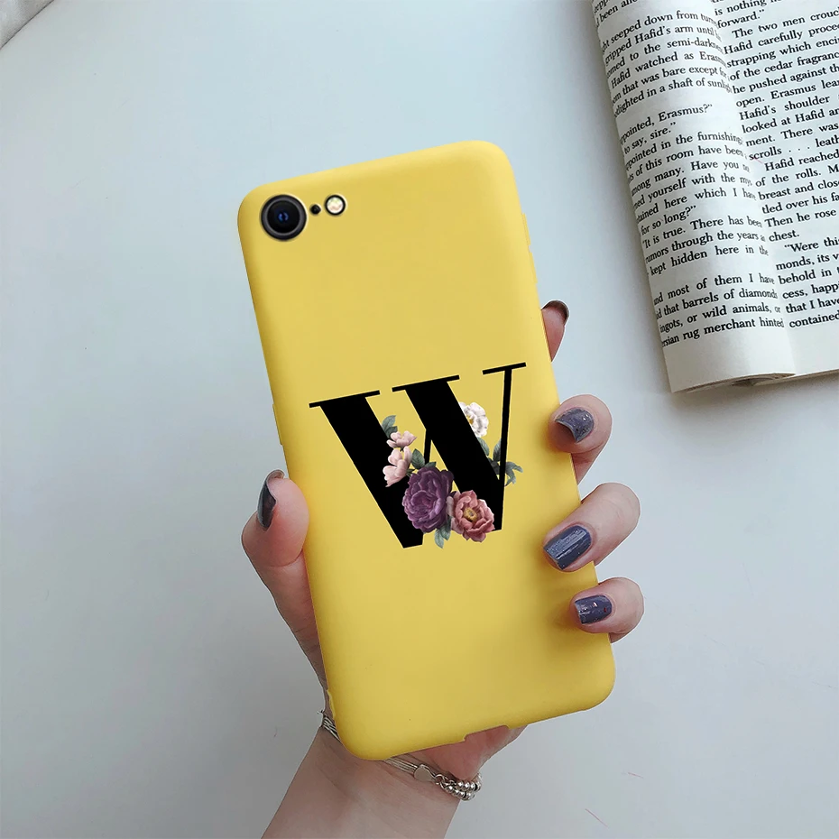 Alphabet Flower Silicone Phone Case – Soft, Stylish Bumper Cover