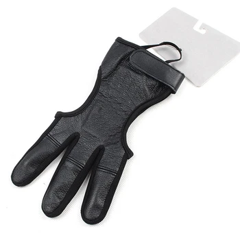 

1pc Genuine Leather Archery Glove Safety Accessory Thickened Hunting Bow Anti-slip Wearproof Tab Guard Soft Gear 3 Finger