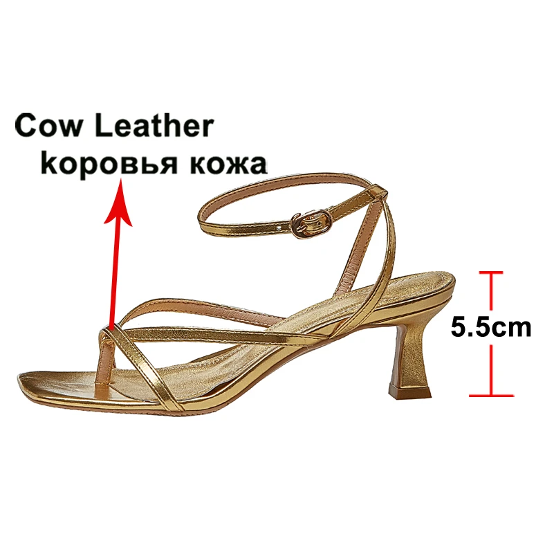 Women High Heels Sandals Genuine Leather Narrow Band Square Toe Thin Heel for Women Summer 43 women high heels platform high heels sandals