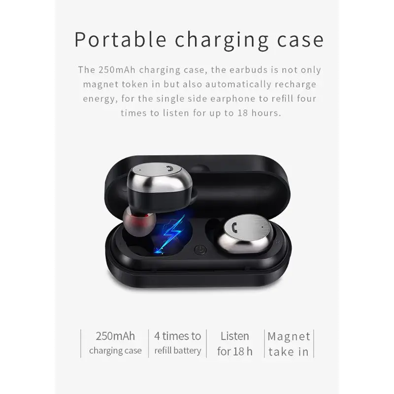 Comerow M9 Mini TWS True wireless In-Ear Bluetooth 5,0 наушники спортивные стерео гарнитуры с микрофоном 280 мАч Зарядное устройство коробка PK Q32 Q27