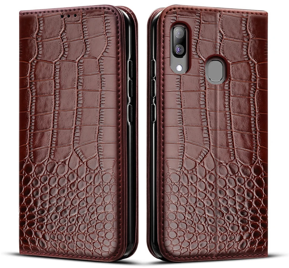 Case for Samsung A30 A305 Crocodile texture leather for Samsung Galaxy A30 GalaxyA30 A 30 SM-A305F A405F