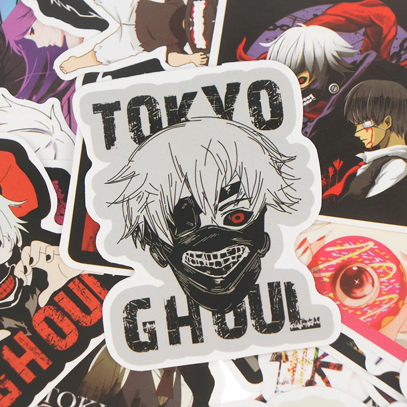 50Pcs Tokyo Ghoul Anime Stickers Waterproof Not Repeating Skateboard StickeSQ 