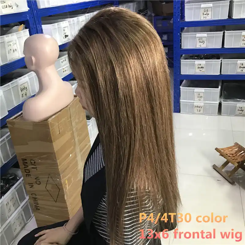 TD парик из человеческих волос 13x6 12 &quot 24&quot Реми прямой цвет пианино Кружева
