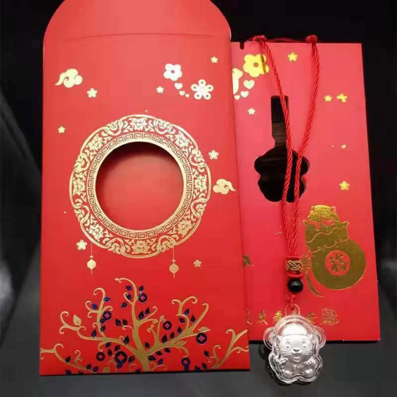 Позолоченное Новогоднее ожерелье с мышкой и крысой, подарок на подарок, сувенир, китайский год, подарки на удачу, Зодиак, серебро, на удачу - Цвет: C