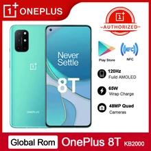 Global Rom OnePlus 8T 8 T Quad Cam Snapdragon 865 65W Warp Charge Android 11 5G Smartphone 120Hz AMOLED Display Mobile Phone
