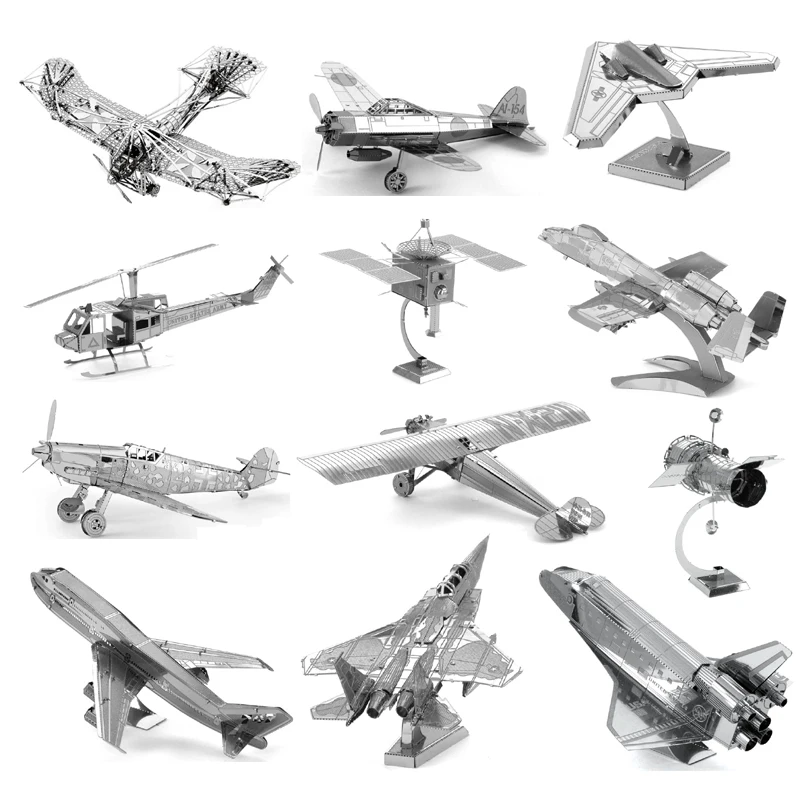 

3D Metal Puzzle Airplane F15 fighter boeing 747 Lunar Module Model kits DIY 3D Laser Cut Assemble Jigsaw Toys GIFT for children