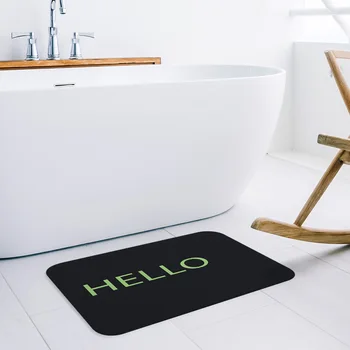 

Welcome Word Hello Black Doormat Non-slip Rug Soft Bath Mats Bathroom Supplies Carpet Living Room