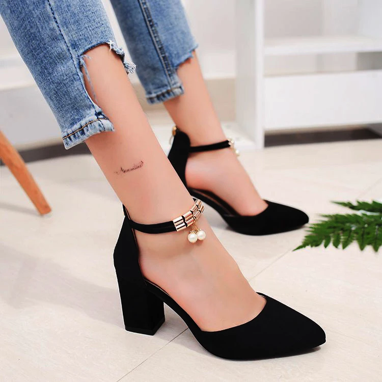 Explícito Email Lágrima Sandalias de tacón grueso para mujer, zapatos de tacón alto puntiagudos, de  vestir, para boda, novedad, primavera y otoño|Zapatos de tacón de mujer| -  AliExpress