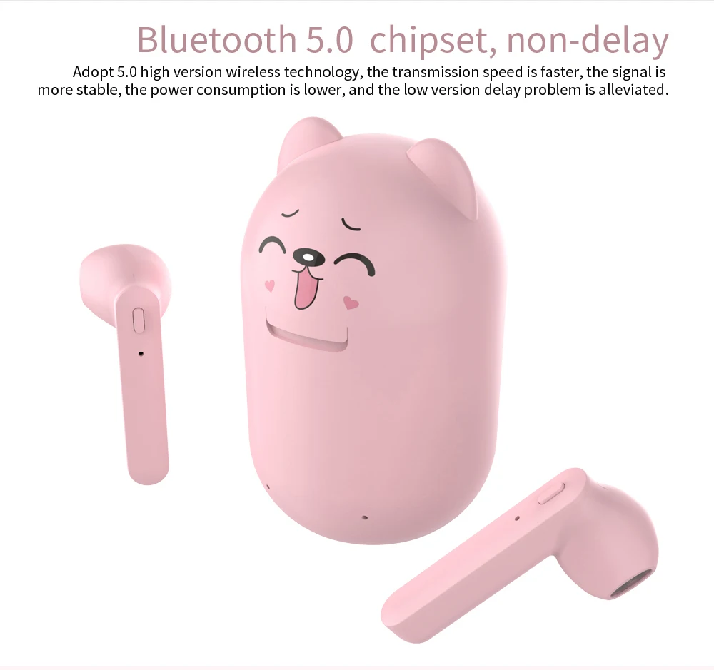 cute True Wireless headphone with microphone fones Bluetooth Earphone handsfree TWS Earbuds for Xiaomi huawei Honor sony Phones
