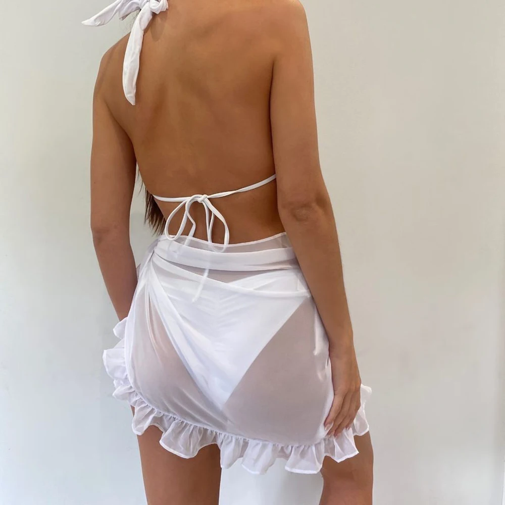 Wrap Kaftan Sarong Beach Sexy Skirts 9 Color Swimsuit Cover-Ups Women Chiffon Swimwear Pareo Scarf Bikini Cover-Ups swimsuit cover