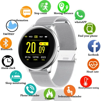 

LIGE 2020 New Color screen Smart Watch women men Heart Rate Blood Pressure Monitoring Fitness Tracker SmartWatch for Android IOS