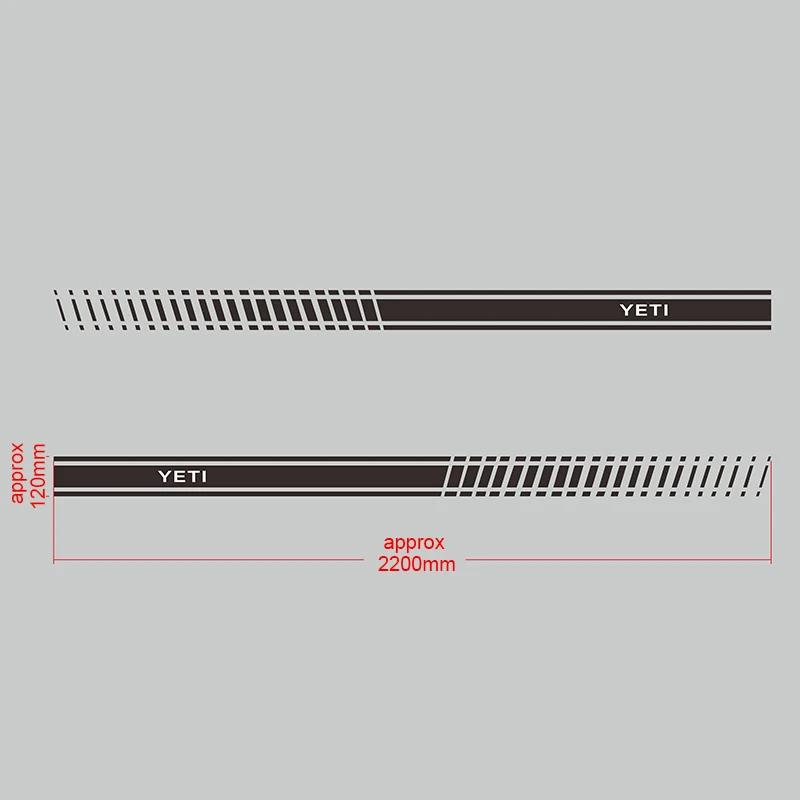 2 шт. автомобильные наклейки и наклейки для Skoda YETI аксессуары для тюнинга DIY Украшение в полоску - Название цвета: BLACK
