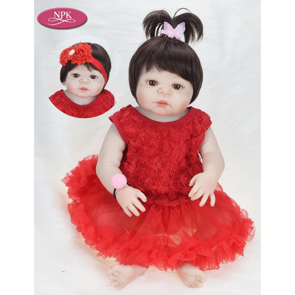 

Lifelike Baby Reborn Full Silicone Bath Toy 55CM Realistic Toddler Princess Girl Dolls Bebes Reborn Com Corpo De Silicone Menina