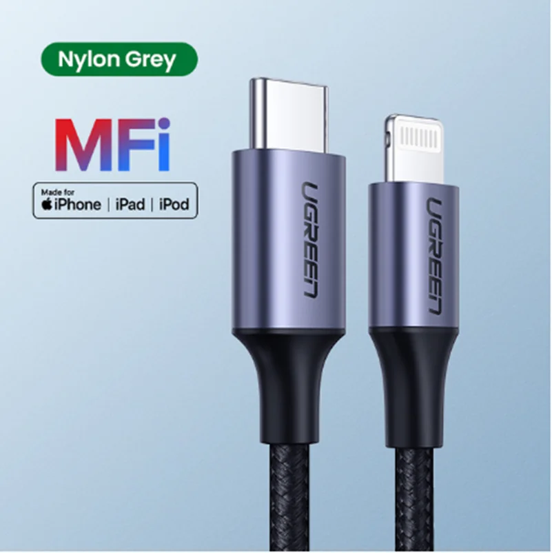 Ugreen MFI usb c à la foudre câble 90 degrés PD chargeur pour iPhone 11 xs xr 8 7 6s plus 5SE apple ipad données de charge rapid|Кабели