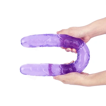 46cm Soft Jelly Dildo Double Long Realistic Dildos Cock Lesbian Vaginal Anal Plug Flexible Fake Penis For Women Dildos Sex Toys 5