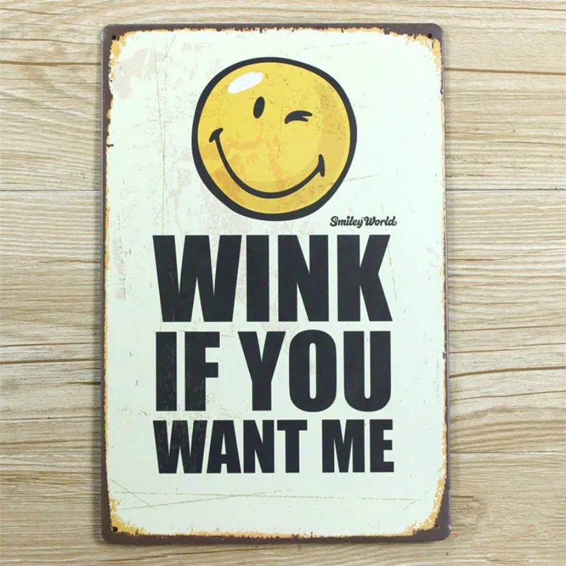 LKB-X-011-wall-pictures-WINK-if-you-want-me-metal-tin-signs-vintage-wall-art
