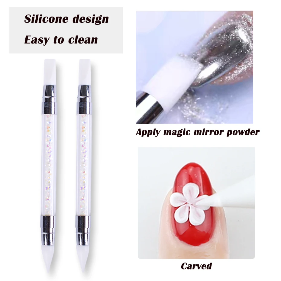 1pcs Nail Art Silicone Sculpture Dotting Pen