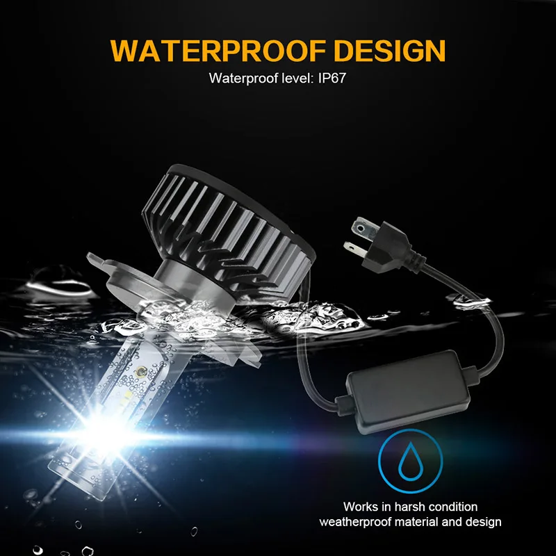 

2PCS Running Lights H7 Led Canbus Lights For Car H4 H11 H1 H3 Led Headlight For Auto Fog Lights 100W 12000LM ZES 1860 Chips Bulb