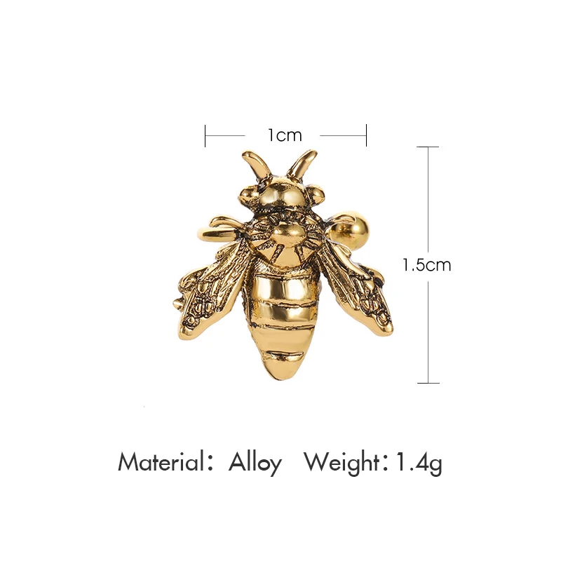 1 шт. Изящные женские серьги-клипсы в виде пчелы для пирсинга без пирсинга вечерние ювелирные изделия