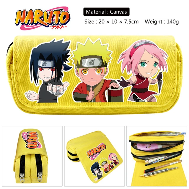 Kit mochila e estojo - Sasuke Uchiha desenho anime naruto tamanho grande  padrão escolar e viagem