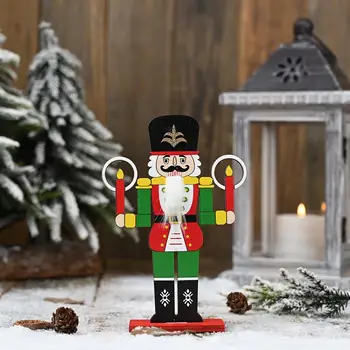 

3PCS Multicolor Christmas Ornament Walnut Soldier navidad 2021 Christmas Decor Wooden Ornament for Table елочные украшения