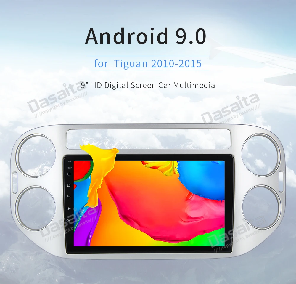Best 9" HD Digital Touch Screen Octa-Core 64bit Android 9.0 radio car for Volkswagen VW Tiguan 2010-2015 with 4GB RAM + 32GB ROM 0