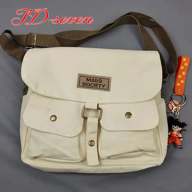 Women's Canvas Bag Japanese Department Harajuku Windsuit Messenger Bag Female Korean Students Shoulder Bags as picture 3 pendant