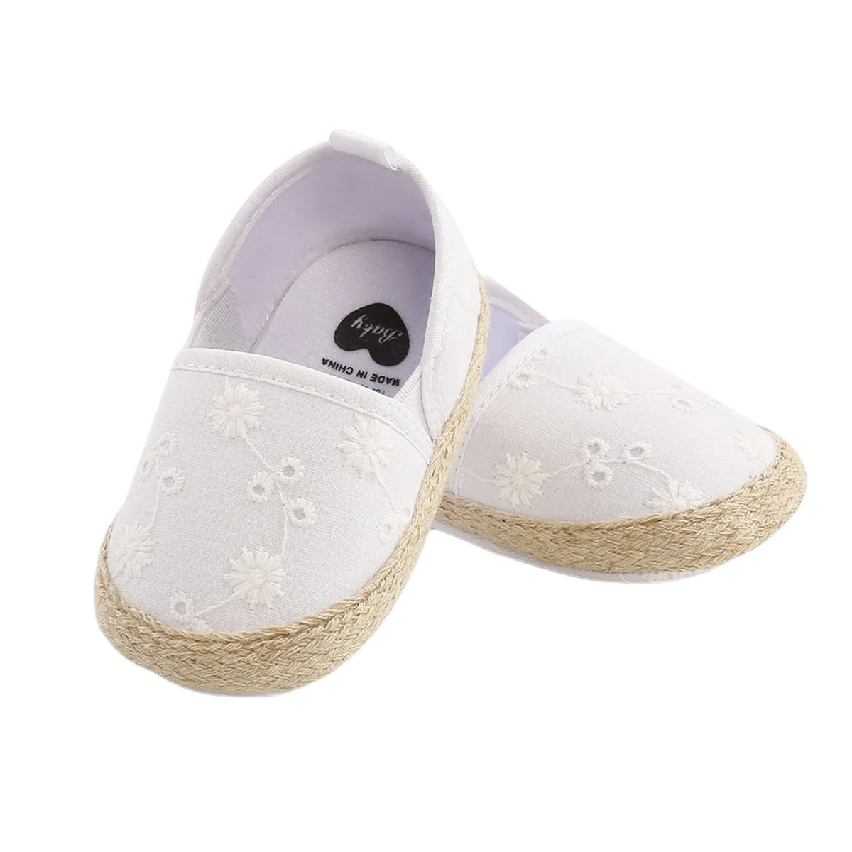 0-18M Baby Crib Shoes Cute Embroidered Floral Princess Dress Shoes Anti-Slip Toddler First Walkers