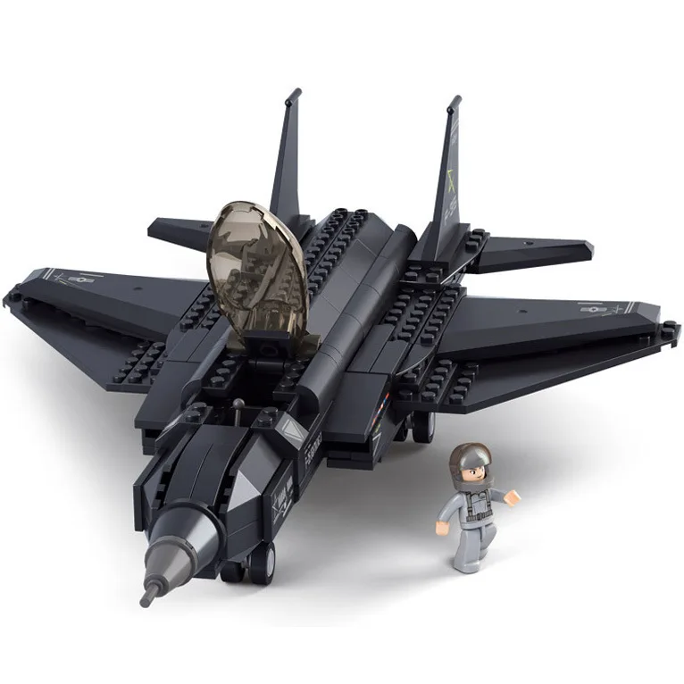 Tanie SLUBAN 0510 252 sztuk wojskowy myśliwiec F35 model samolotu zabawki budowlane SLUBAN 0510 budowa figurka na prezent dla dzieci LEGOE