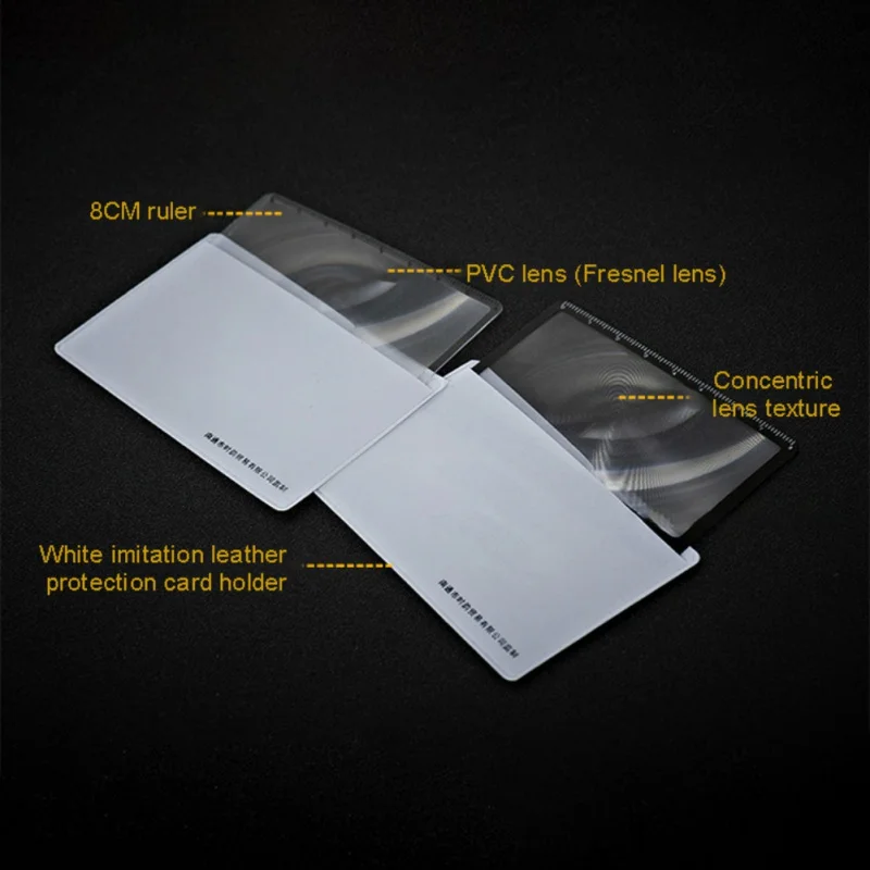 1pcs 3X Magnifier Magnification Magnifying Fresnel Lens Pocket Credit Card Size Transparent Magnifying Glass