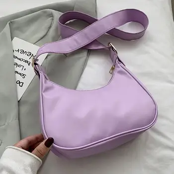

Half Moon Design Small PU Leather Crossbody Bags For Women 2020 Luxury Solid Color Shoulder Bags Elegant Lady Simple Travel Bag